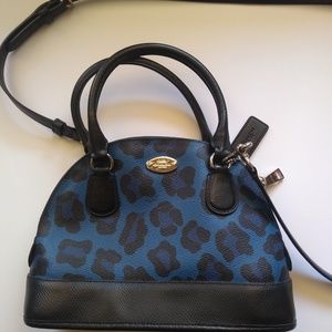 Coach Mini Cora Domed Satchel in Ocelot Print